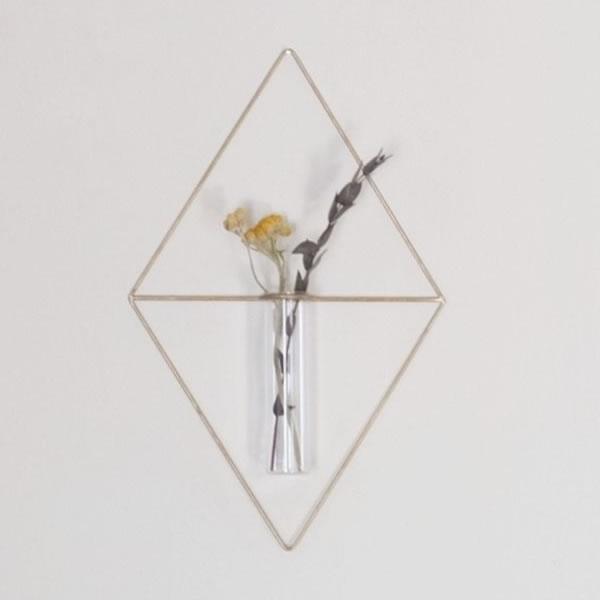 一輪挿し PIKE wall brass vase DIAMOND ピケ ウォールブラスベース ダイヤモンド 壁掛け 真鍮 ガラス 試験管 ウエストビレッジトーキョー 4589824364711★ | WEST VILLAGE TOKYO | 01