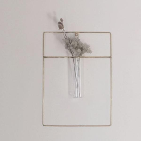 一輪挿し PIKE wall brass vase RECT ピケ ウォールブラスベース レクト 壁掛け 真鍮 ガラス 試験管 ウエストビレッジトーキョー 4589824364728★ | WEST VILLAGE TOKYO | 01