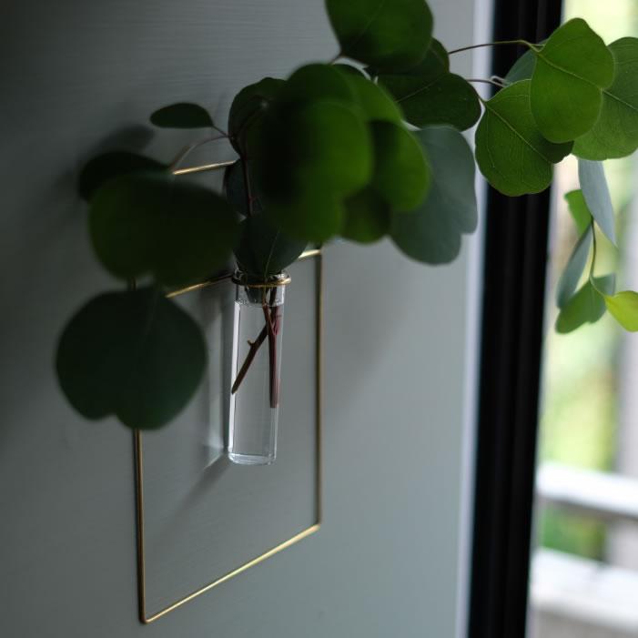 一輪挿し PIKE wall brass vase RECT ピケ ウォールブラスベース レクト 壁掛け 真鍮 ガラス 試験管 ウエストビレッジトーキョー 4589824364728★ | WEST VILLAGE TOKYO | 02