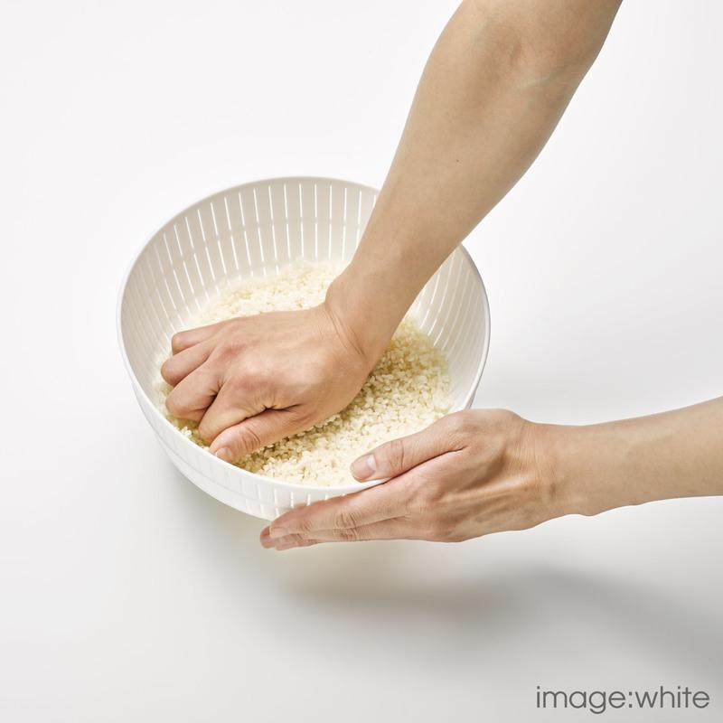 米とぎにも使えるザルとボウル Colander ＆ Bowl グレー ライクイット 4941860122708★｜telaffy｜05