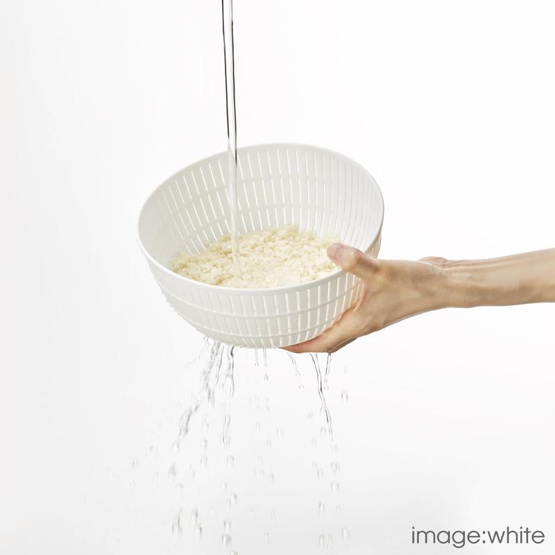 米とぎにも使えるザルとボウル Colander ＆ Bowl グレー ライクイット 4941860122708★｜telaffy｜06