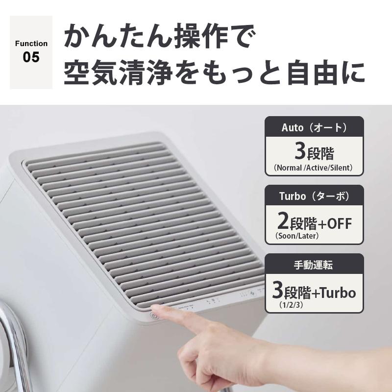 空気清浄機 Silky Wind Clean ライトグレー リズム(Rhythm) 9YYA63RH08★ | RHYTHM（時計） | 15