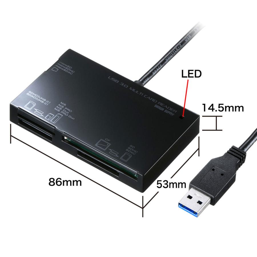 USB3.0 カードリーダー SANWA SUPPLY (サンワサプライ) ADR-3ML35BK｜telaffy｜04