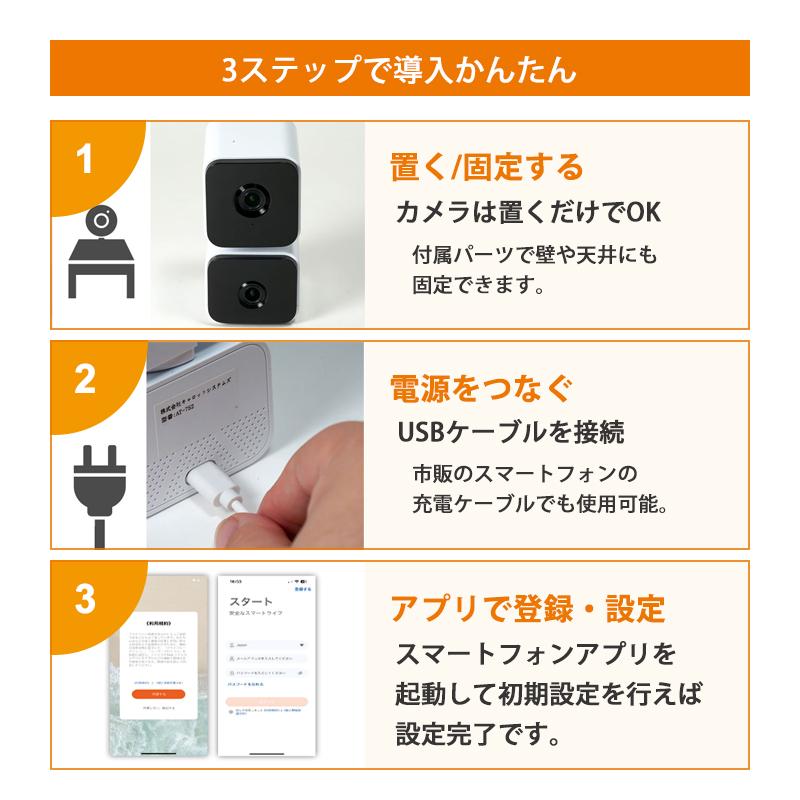 Wi-Fiカメラ屋内用 ダブルカメラ 首振り キャロットシステムズ AT-752★ | Alter+ | 09