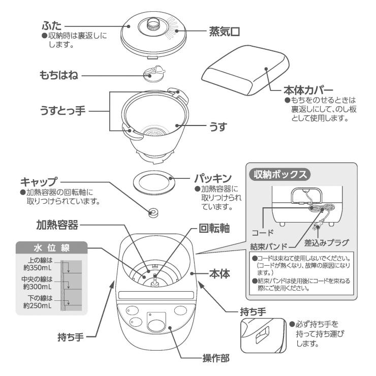 力もち もちつき機 1升 ホワイト ZOJIRUSHI (象印マホービン) BS-ED10