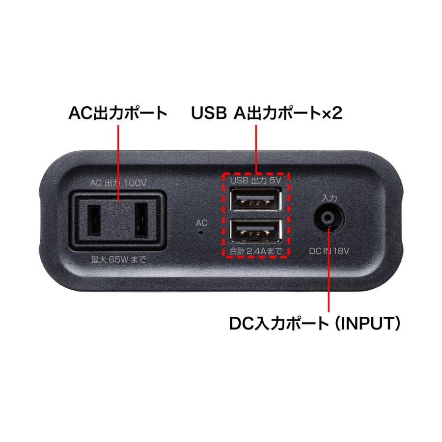 モバイルバッテリー(AC・USB出力対応) SANWA SUPPLY (サンワサプライ) BTL-RDC16_4