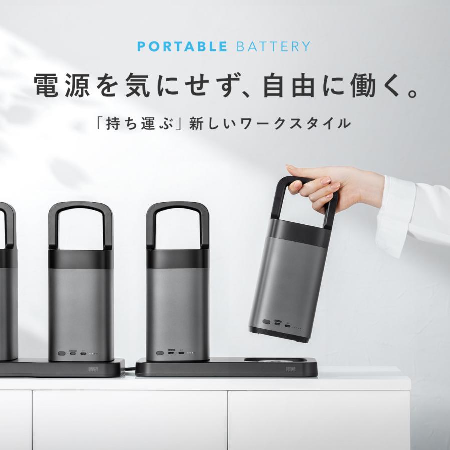 USB PD対応ハンドル一体型モバイルバッテリー(67000mAh) SANWA SUPPLY (サンワサプライ) BTL-RDC36の画像