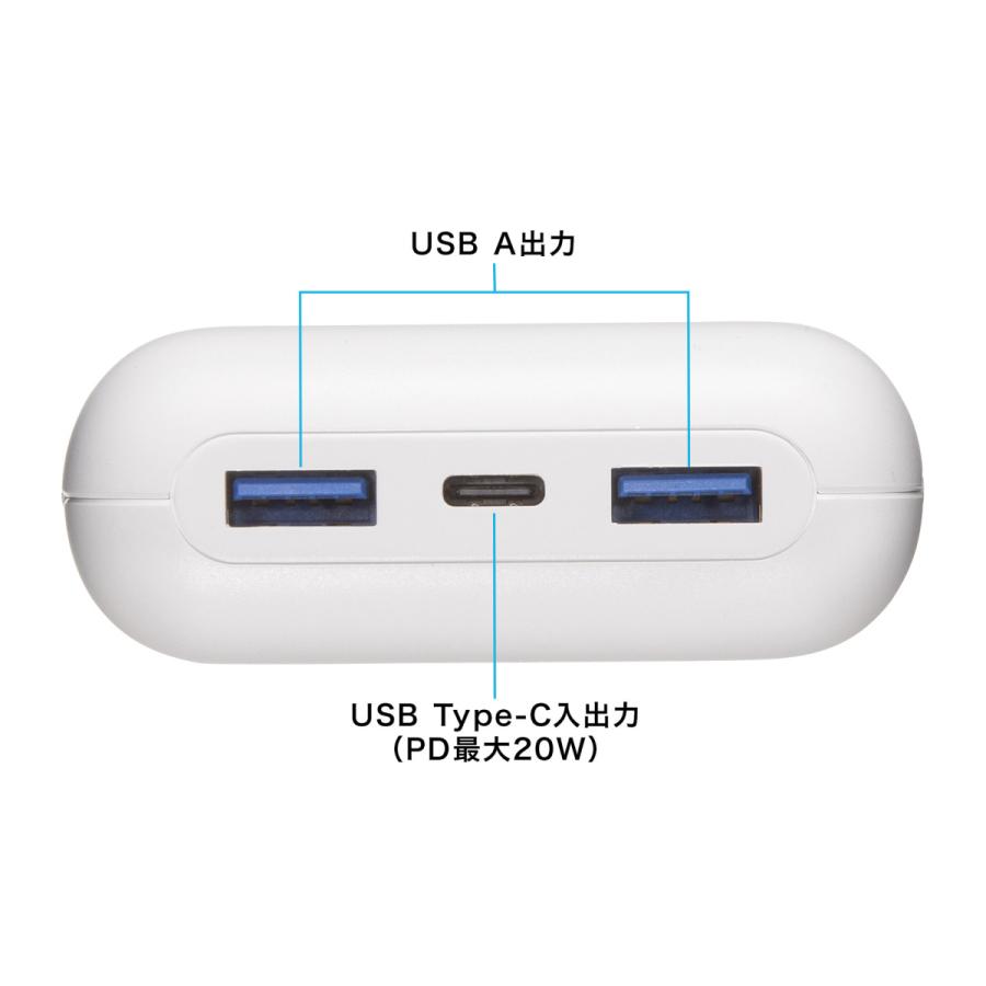 モバイルバッテリー(20000mAh・PD20W) (PSE適合品) SANWA SUPPLY (サンワサプライ) BTL-RDC39 | SANWA SUPPLY | 03