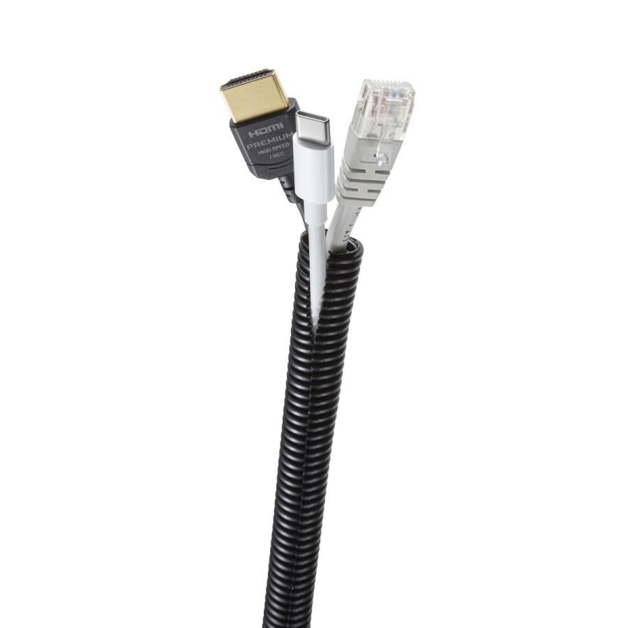 コルゲートチューブ(ブラック・2m巻き・内寸直径10.7mm) SANWA SUPPLY (サンワサプライ) CA-303 | SANWA SUPPLY | 01