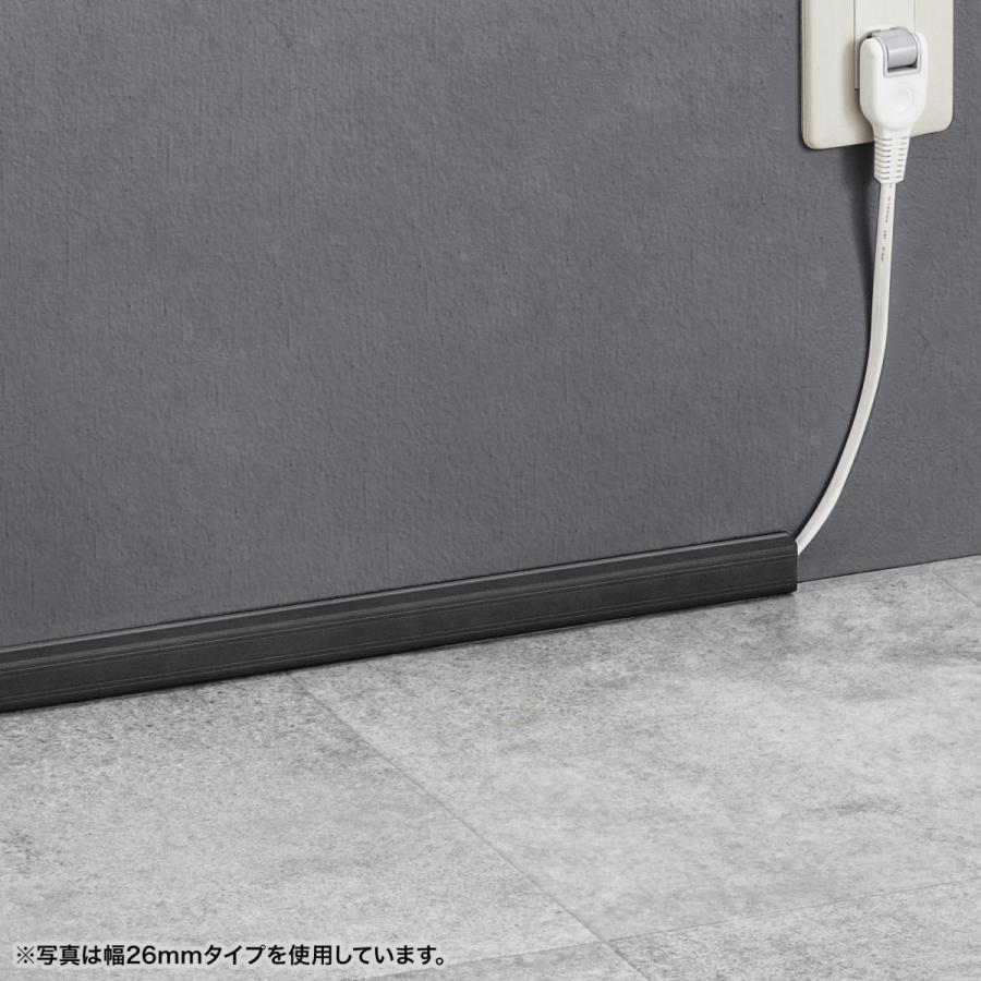 壁用ケーブルモール(幅22mm、角型、ブラック) SANWA SUPPLY (サンワサプライ) CA-KK22BK | SANWA SUPPLY | 01