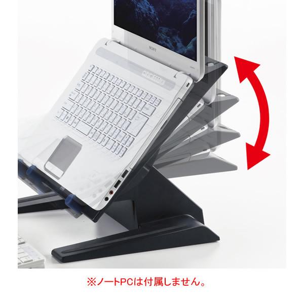 4段階角度調整・キーボード収納スペース付きノートPCスタンド ダークグレー SANWA SUPPLY (サンワサプライ) CR-35 | SANWA SUPPLY | 09
