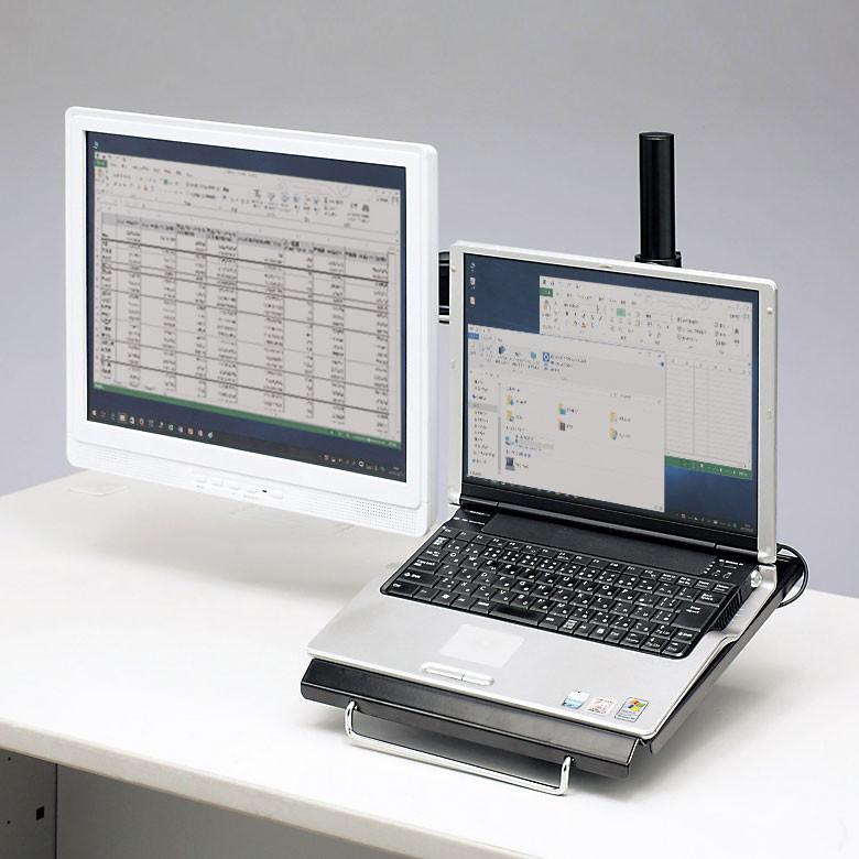 デュアルシステムアーム(ノートPC台) SANWA SUPPLY (サンワサプライ) CR-LA602 | SANWA SUPPLY | 01