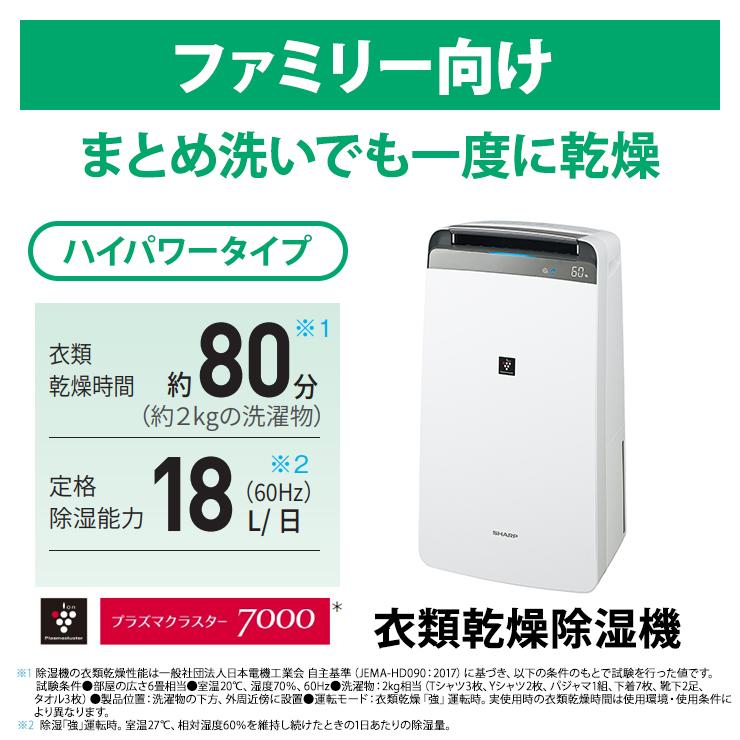 SHARP 衣類乾燥除湿機 ハイパワータイプ プラズマクラスター7000 SHARP 衣類乾燥除湿機 ハイパワータイプ プラズマクラスター7000