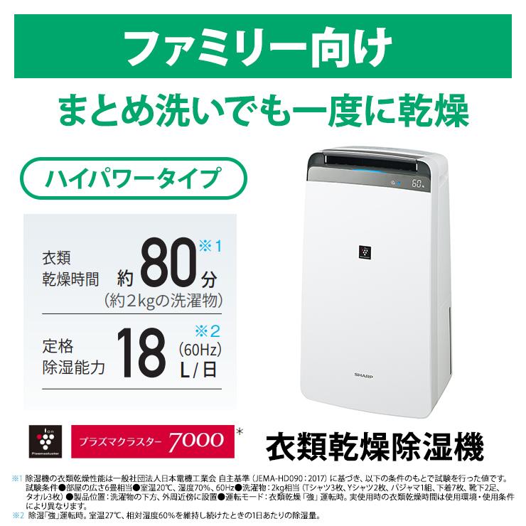 SHARP（シャープ） 衣類乾燥除湿機 ハイパワータイプ プラズマ