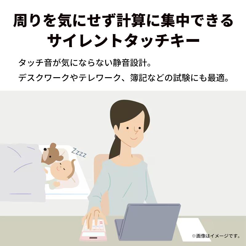 人間工学電卓(左手) デスクタイプ 12桁 ホワイト CASIO (カシオ) DE-12D-L-WE-N★の画像
