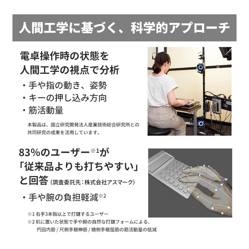 人間工学電卓(左手) デスクタイプ 12桁 ホワイト CASIO (カシオ) DE-12D-L-WE-N★の画像