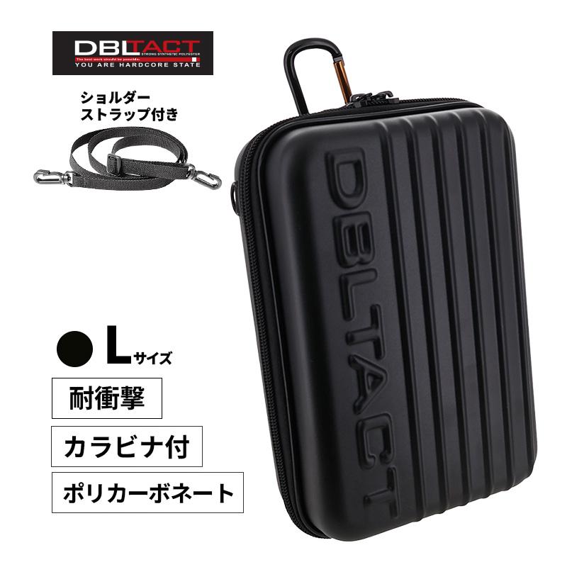 DBLTACT カウリングケース マットブラック Lサイズ 220x145x85mm カラビナ付き ショルダーストラップ付き 三共コーポレーション DT-MPCL-MB★ | 三共コーポレーション