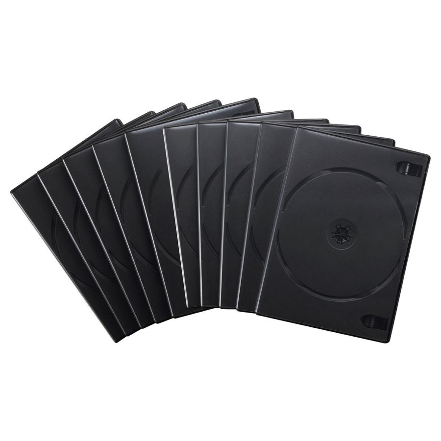 DVDトールケース(2枚収納・10枚セット・ブラック) SANWA SUPPLY (サンワサプライ) DVD-TN2-10BKN｜telaffy｜05