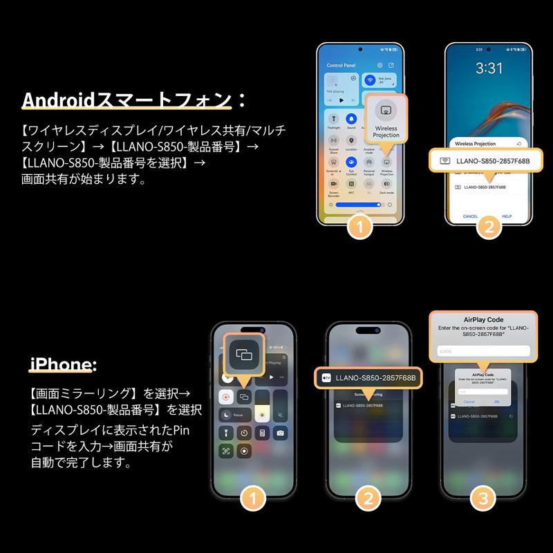 ワイヤレスHDMI送受信機セット llano(ラノ) LLANO-S850☆ : あっと