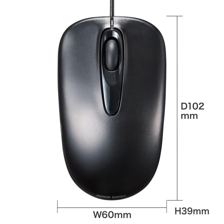3ボタン有線光学式マウス(ブラック) SANWA SUPPLY (サンワサプライ) MA-R115BK | SANWA SUPPLY | 05