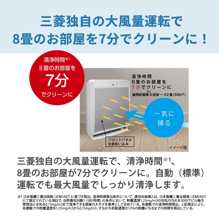 三菱 空気清浄機 ハイスペックモデル クリーンホワイト 三菱電機