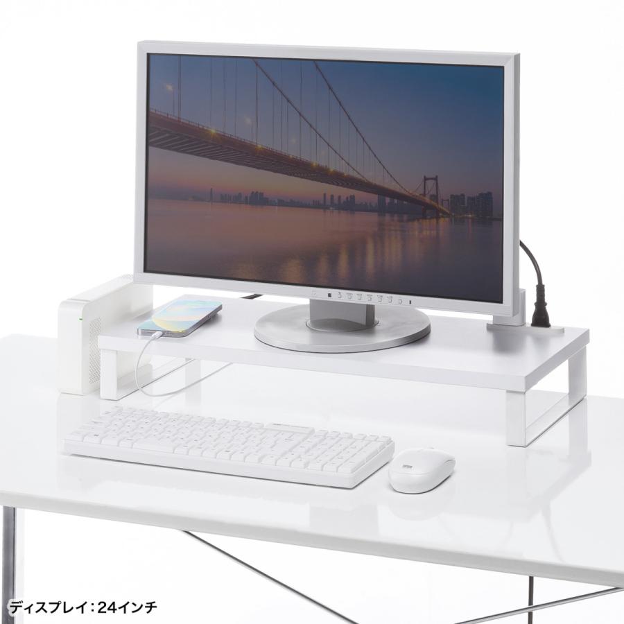 コンセント付きモニター台(W600・ホワイト) SANWA SUPPLY (サンワサプライ) MR-LC212W | SANWA SUPPLY | 02