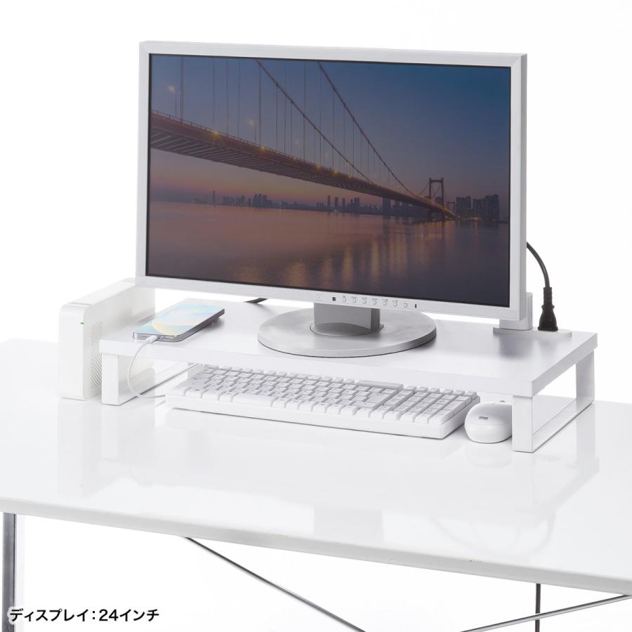 コンセント付きモニター台(W600・ホワイト) SANWA SUPPLY (サンワサプライ) MR-LC212W | SANWA SUPPLY | 03