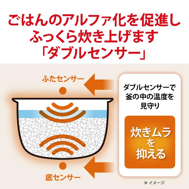 マイコン炊飯ジャー 1.0L(5.5合) 極め炊き 黒厚釜 ホワイト ZOJIRUSHI 