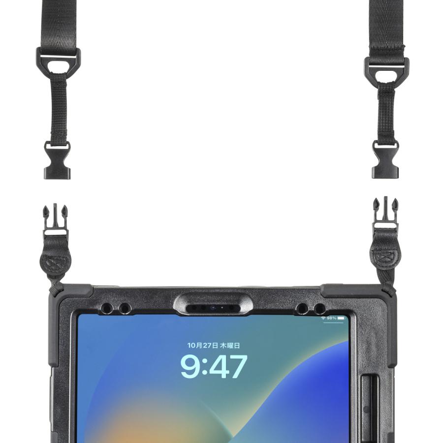iPad12.9インチ用耐衝撃ケース(ハンドル、スタンド、ショルダーベルト付き) SANWA SUPPLY (サンワサプライ) PDA-IPAD2017BK｜telaffy｜15