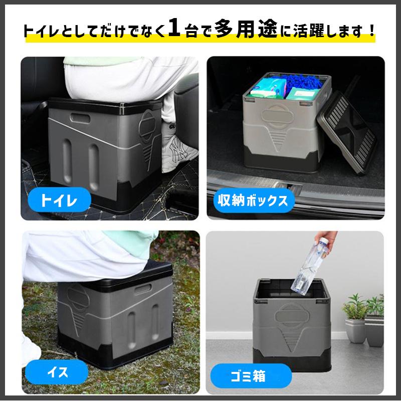 防災トイレ S グレー 処理袋・凝固剤 X12付き 簡易トイレ サンテク SLI-BSTS-GY★ | ブランド登録なし | 04