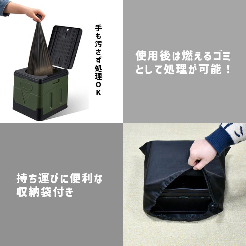防災トイレ S オリーブ 処理袋・凝固剤 X12付き 簡易トイレ サンテク SLI-BSTS-OL★ | ブランド登録なし | 08