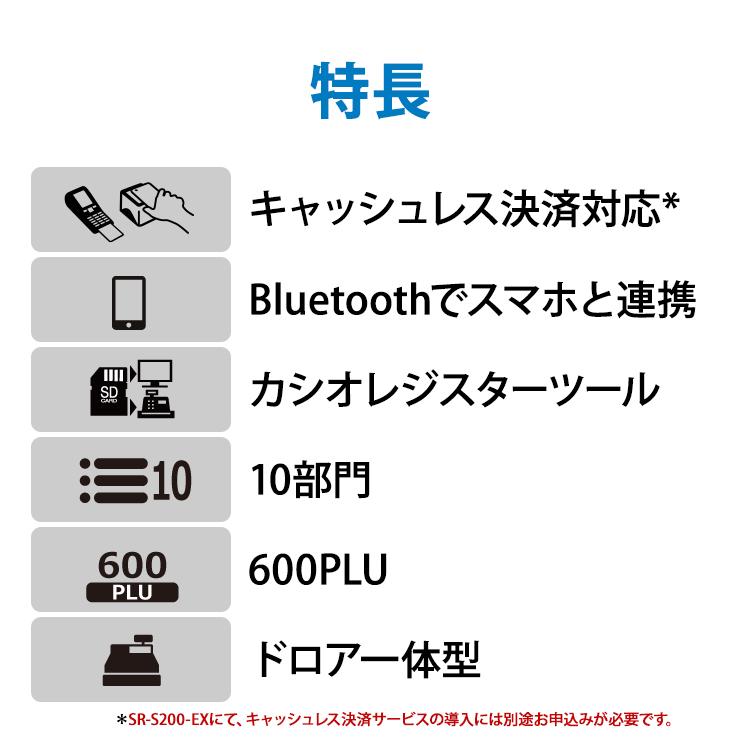 Bluetoothレジスター 10部門 (インボイス適格簡易請求書対応) ホワイト CASIO (カシオ) SR-S200-EX-WE★ - 11