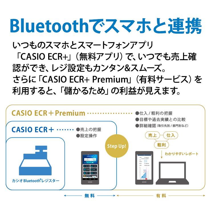 Bluetoothレジスター 10部門 (インボイス適格簡易請求書対応) ホワイト CASIO (カシオ) SR-S200-EX-WE★ - 10