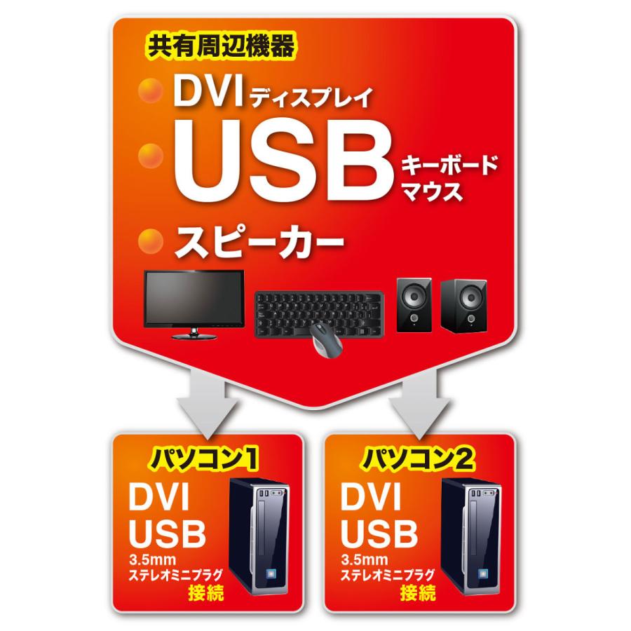 SANWA SUPPLY SW-KVM2DUN DVI切替器 SANWA SUPPLY（サンワサプライ） ディスプレイエミュレーション対応DVI