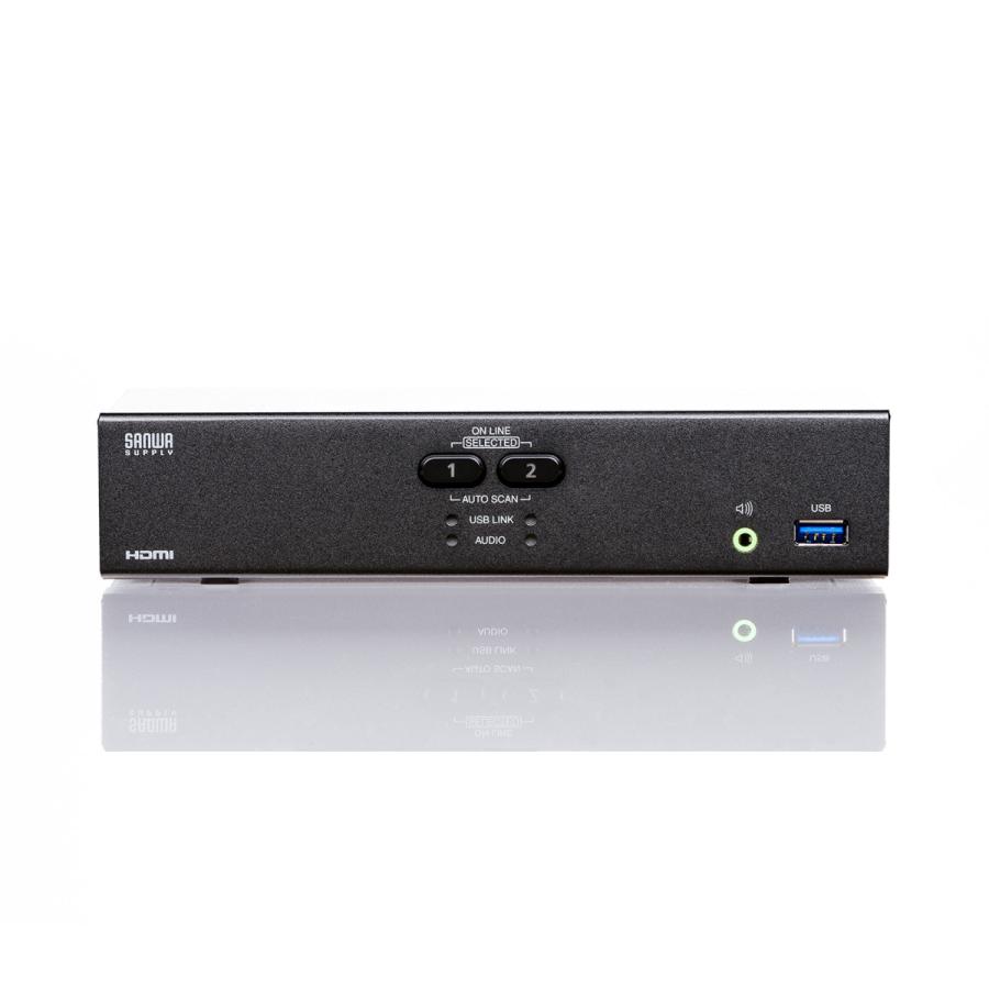 4K対応HDMIパソコン自動切替器(2:1) SANWA SUPPLY (サンワサプライ) SW-KVM2U3HDの画像