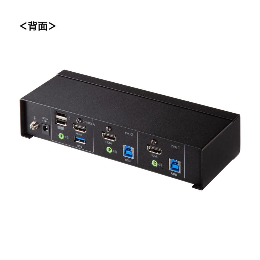 4K対応HDMIパソコン自動切替器(2:1) SANWA SUPPLY (サンワサプライ) SW-KVM2U3HDの画像