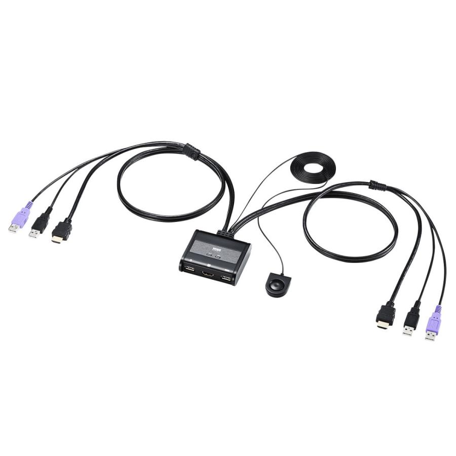 新品未使用 HDMI対応手元スイッチ付きパソコン自動切替器 SW-KVM2WHU SANWA SUPPLY（サンワサプライ） HDMI対応手元スイッチ付きパソコン
