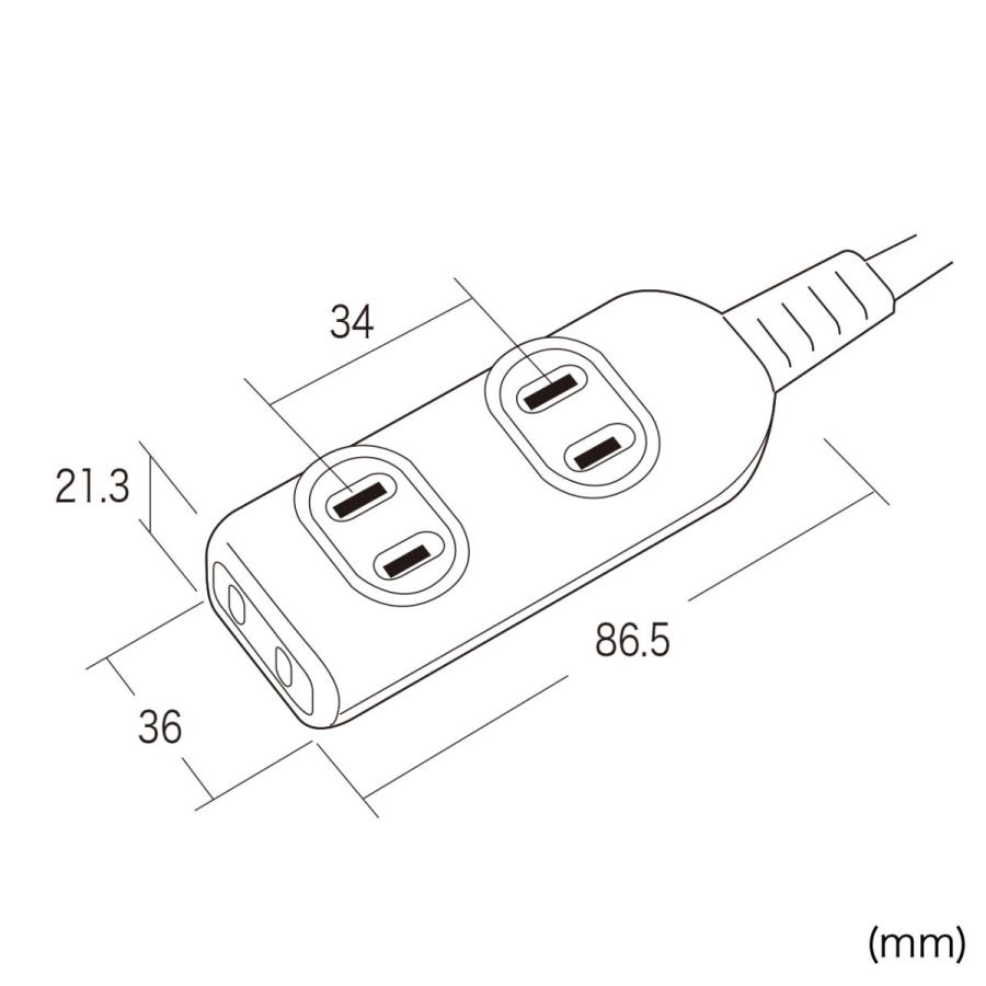 電源タップ(2P・3個口・10m) SANWA SUPPLY (サンワサプライ) TAP-3W10N｜telaffy｜02