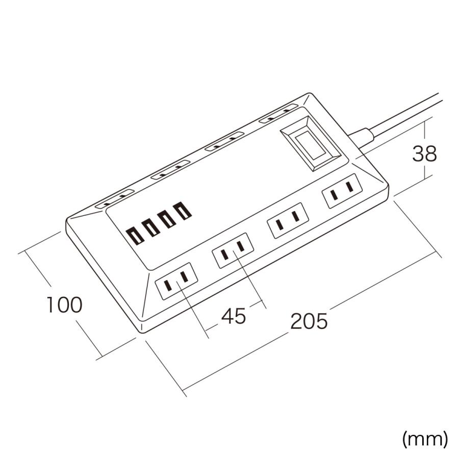 USB充電ポート付きタップ平型 SANWA SUPPLY (サンワサプライ) TAP-B109U-3WN｜telaffy｜13