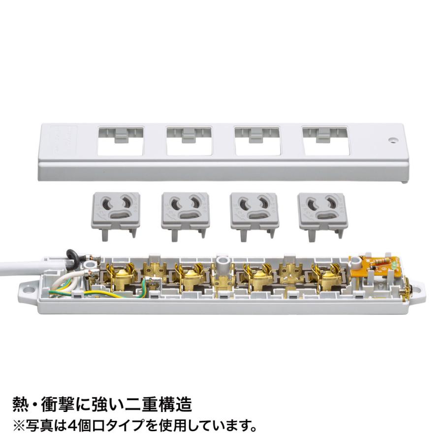 工事物件タップ(3P・8個口・3m) SANWA SUPPLY (サンワサプライ) TAP-KS8-3｜telaffy｜05