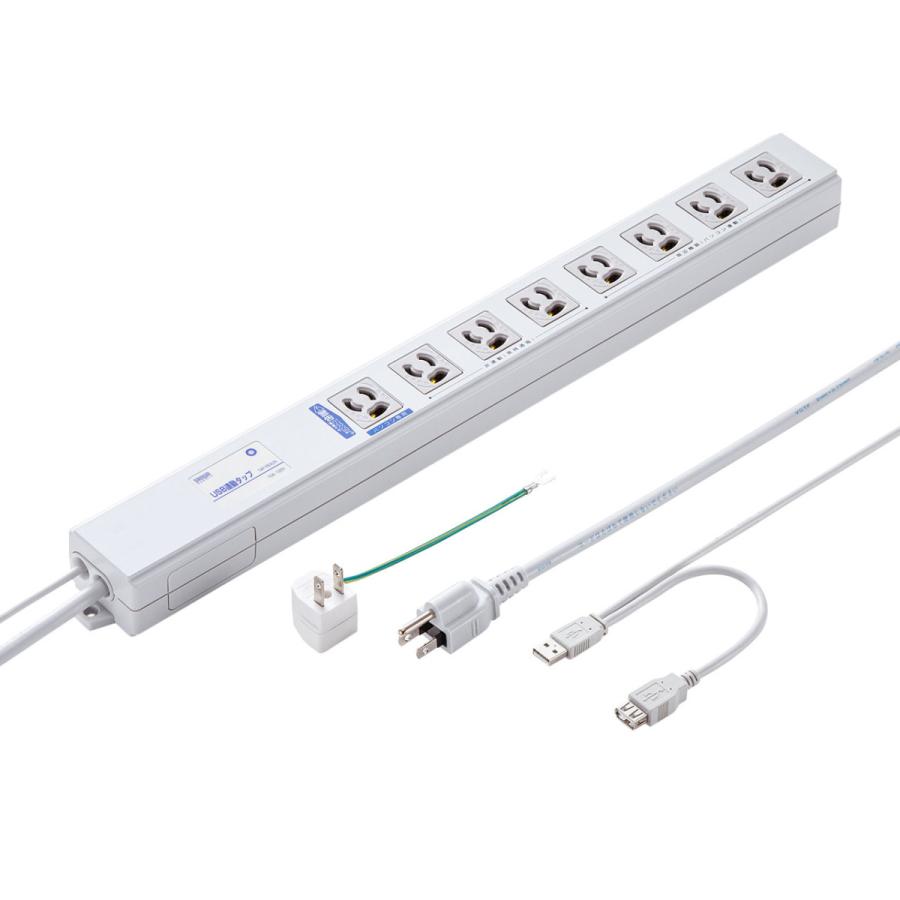 USB連動タップ(3P8個口・2m) SANWA SUPPLY (サンワサプライ) TAP-RE4UN★ | SANWA SUPPLY