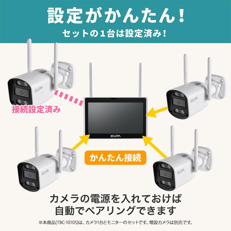 屋外用カメラ セキュリティカメラ・モニターセット 朝日電器(ELPA) TBC-1010S★ | ELPA | 07