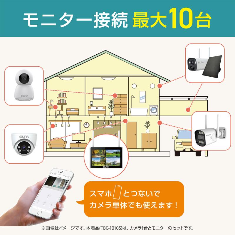 屋外用カメラ セキュリティカメラ・モニターセット 朝日電器(ELPA) TBC-1010S★ | ELPA | 08