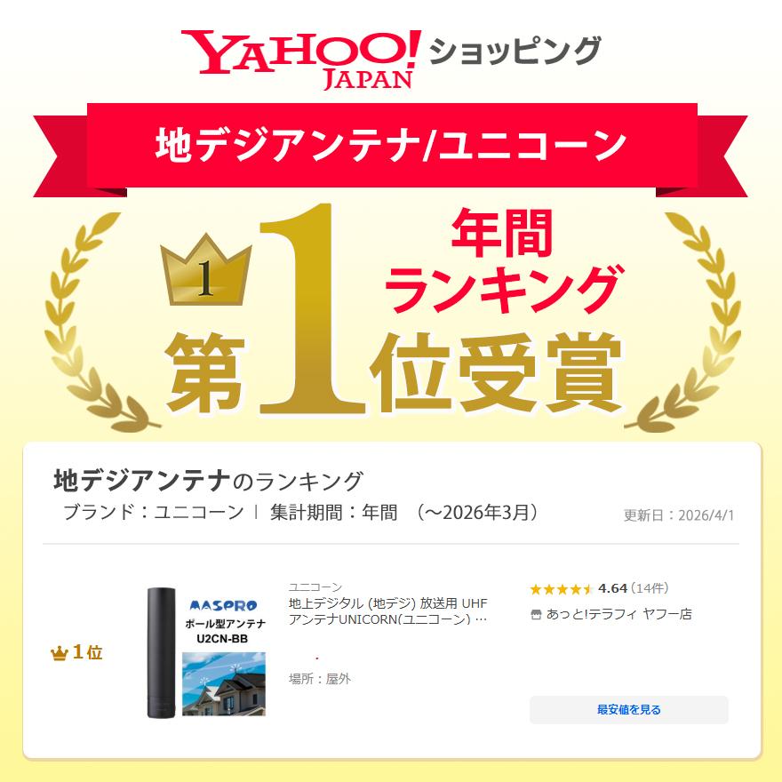 ユニコーン 地上デジタル (地デジ) 放送用 UHFアンテナUNICORN