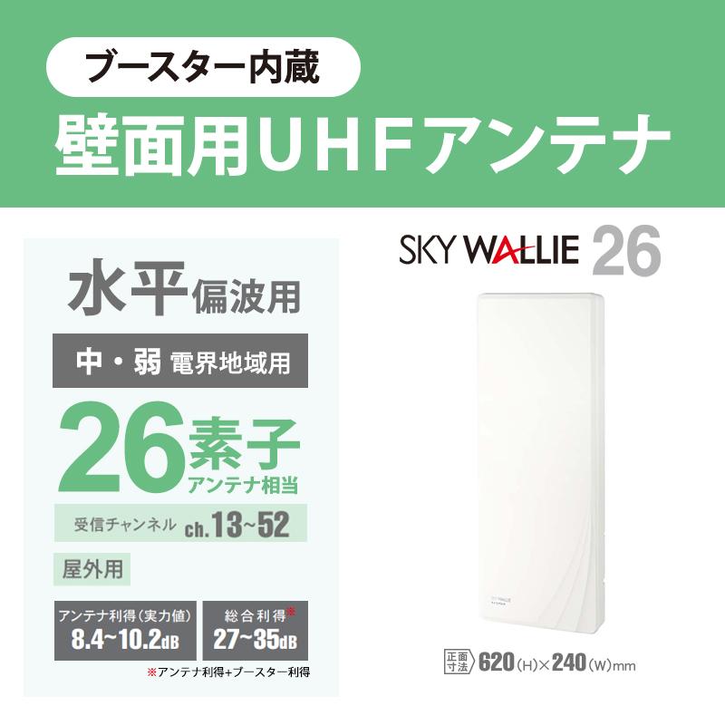 【特価セール】 壁面取付用 地上デジタル放送用 平面 UHFアンテナ SKY WALLIE(スカイウォーリー) ブースター内蔵タイプ ウォームホワイト MASPRO (マスプロ)★ | スカイウォーリー | 03