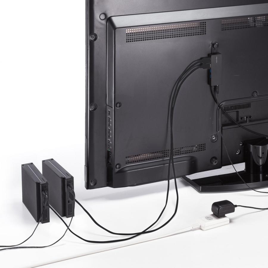 HDD接続対応 USB3.2 Gen1 4ポートハブ SANWA SUPPLY (サンワサプライ) USB-3HTV433BK | SANWA SUPPLY | 07