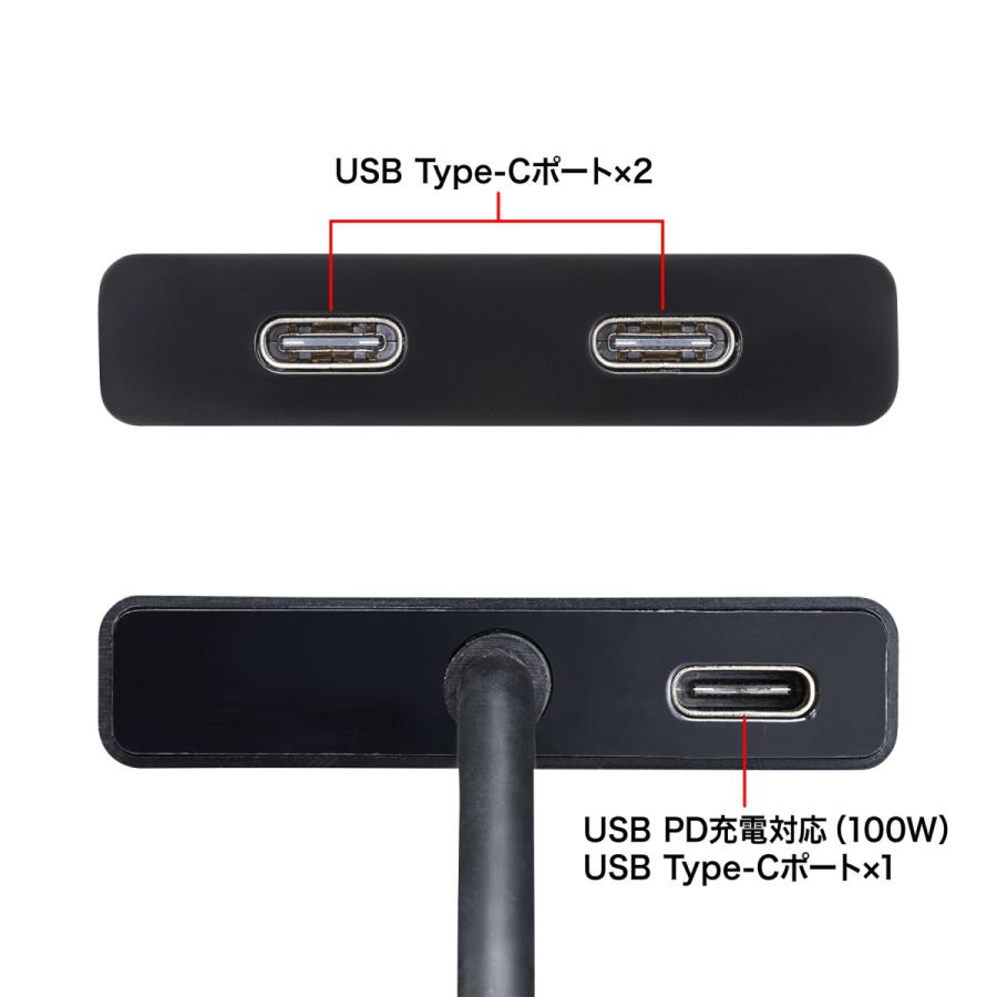USB Type-C ハブ(3ポート) SANWA SUPPLY (サンワサプライ) USB-3TCP12BK｜telaffy｜04
