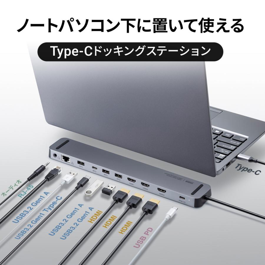 サンワサプライ USB Type-C ドッキングステーションUSB-CVDK8 USB Type-Cドッキングステーション（HDMI/VGA対応）｜サンプル