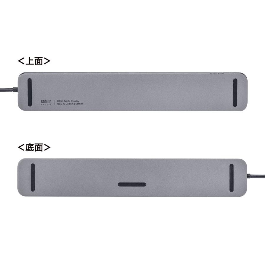 SANWA SUPPLY USB Type-Cドッキングステーション(HDMI×3画面出力