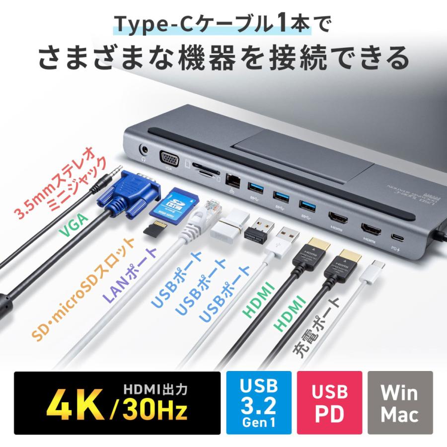 SANWA SUPPLY（サンワサプライ） USB Type-Cドッキングステーション